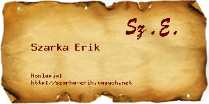 Szarka Erik névjegykártya